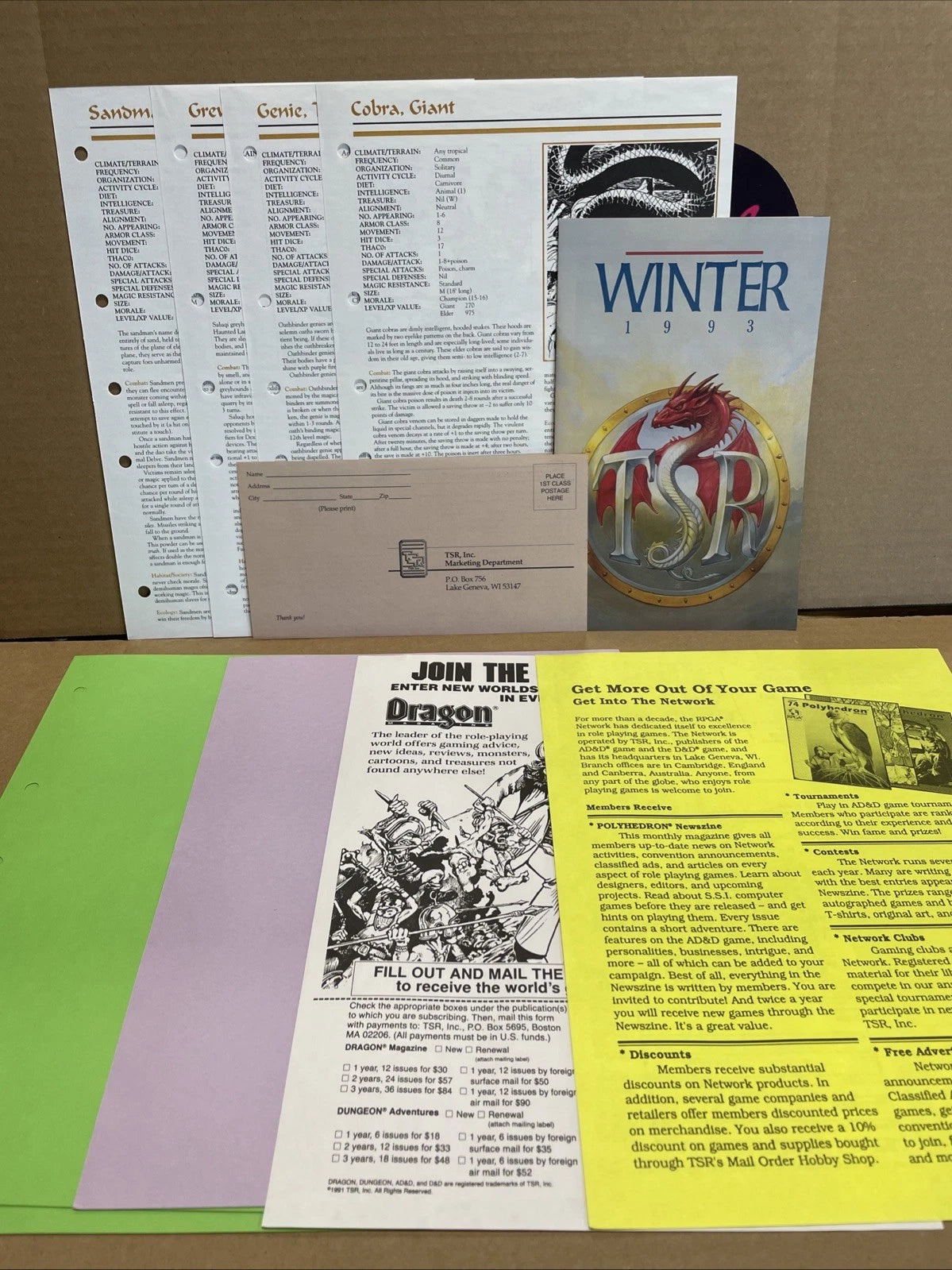 Dungeons & Dragons Al-Qadim Assassin Mountain Box Set ALQ2 TSR9431 2nd Edition