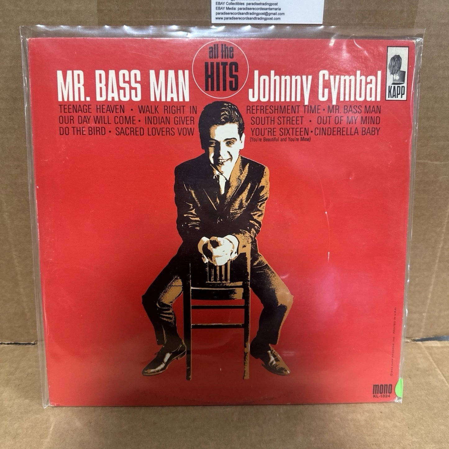 Johnny Cymbal Mr. Bass Man All The Hits LP Kapp KL 1324 Canada Doo Wop vg+