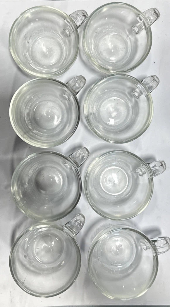 Vintage Clear Glass Punch Cups Sturdy Cups Set of Eight In Original Box