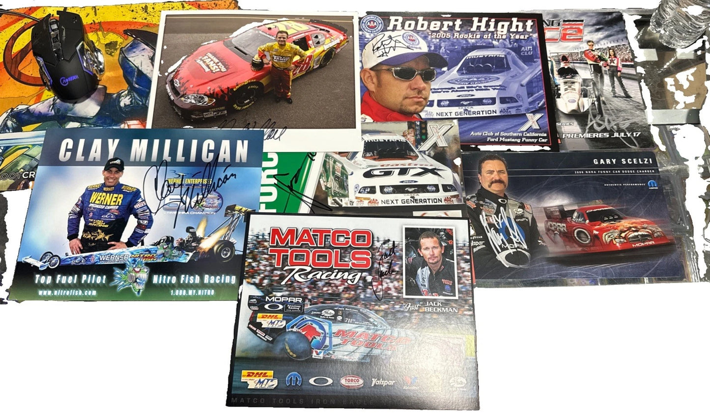 NASCAR Autographed Hero Card Lot Of 12 Autographs Robert Height Clay Millican