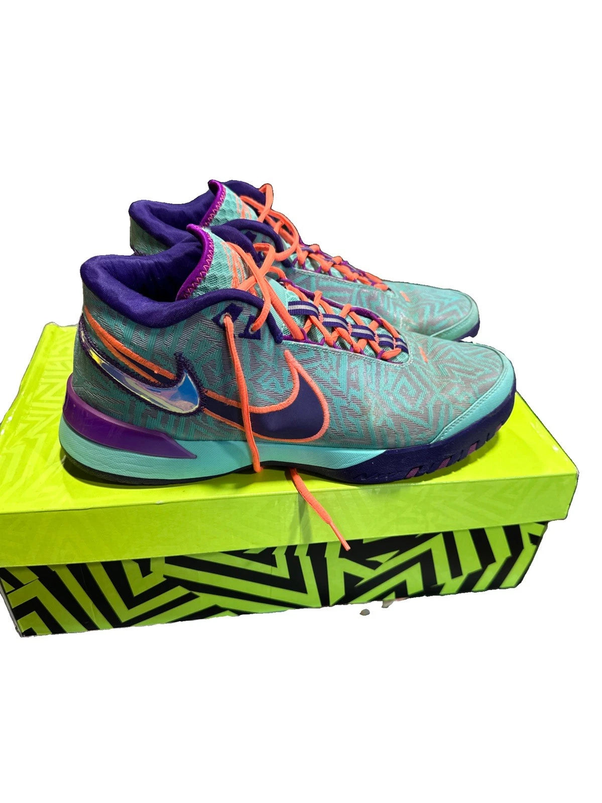 Size 11.5 Mens Nike Zoom LeBron NXXT Genisus Hyper Turquoise Basketball Sneakers