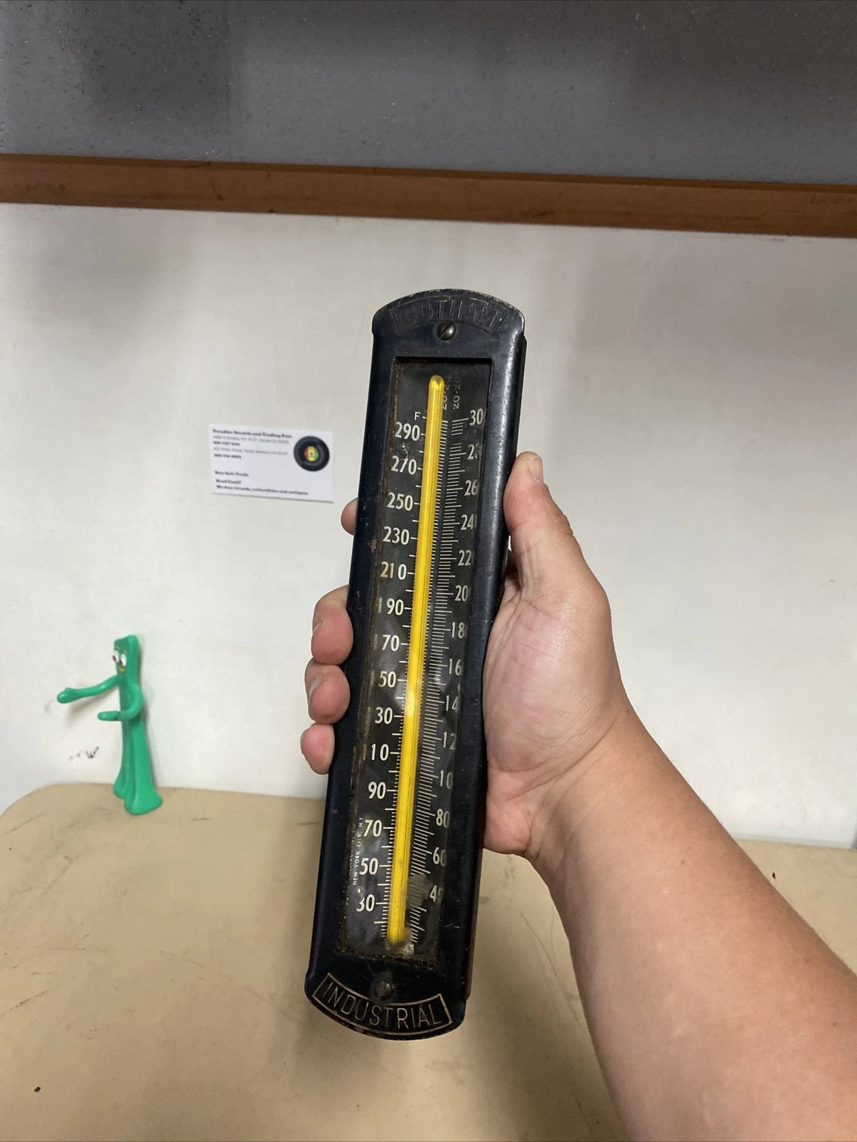 Vintage STEAMBOILER Thermometer GOTHAM Antique Steampunk Industrial GAUGE