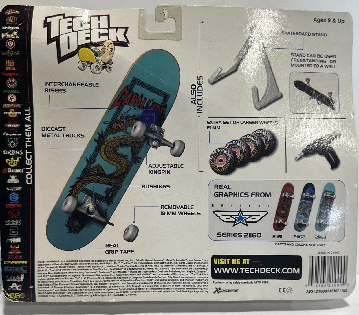 Vintage 2001 Tech Deck 151 27cm Handboard Real Skateboard Yellow Dragon
