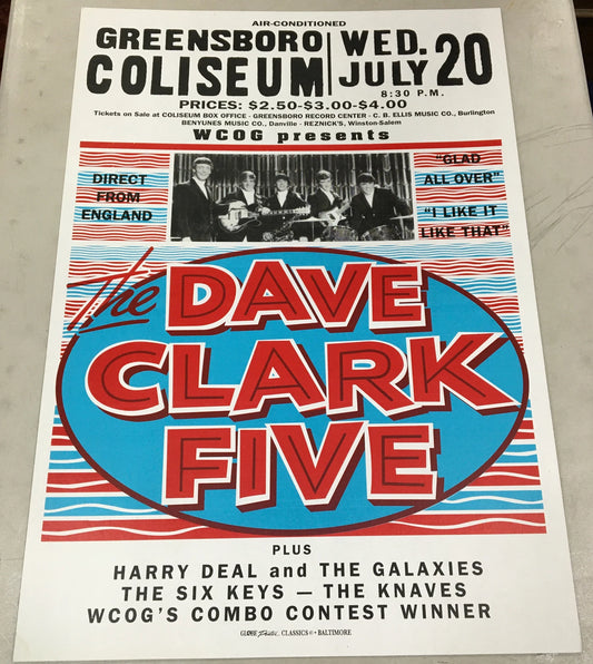 The Dave Clark Five Large Reprint Globe Poster