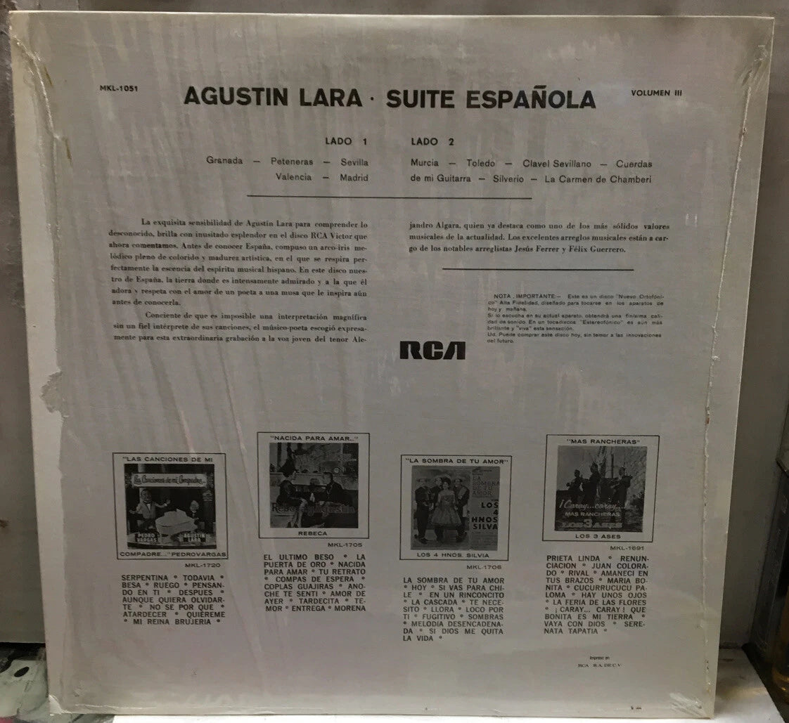 Agustin Lara Y Su Orquestra Suite Espanola Import Record MKL/S-1051