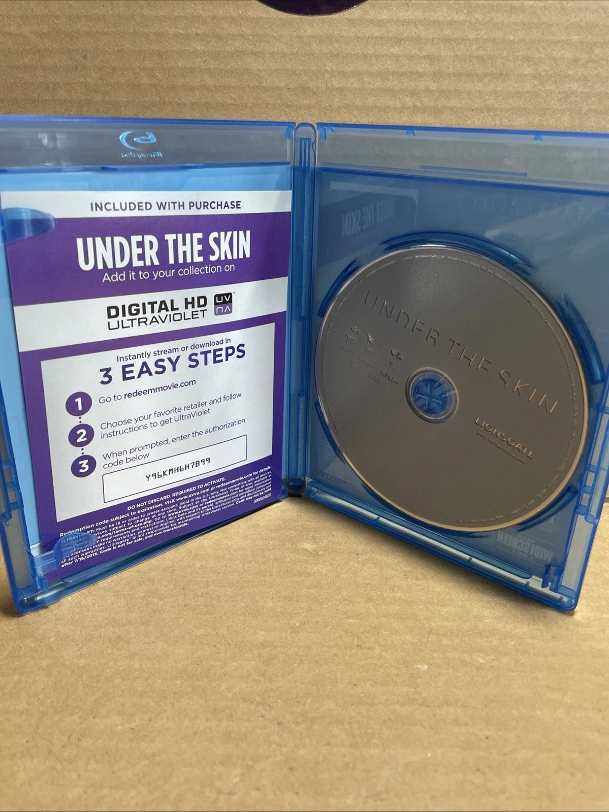 Under the Skin Scarlett Johannson Blu-Ray/Digital HD Like New