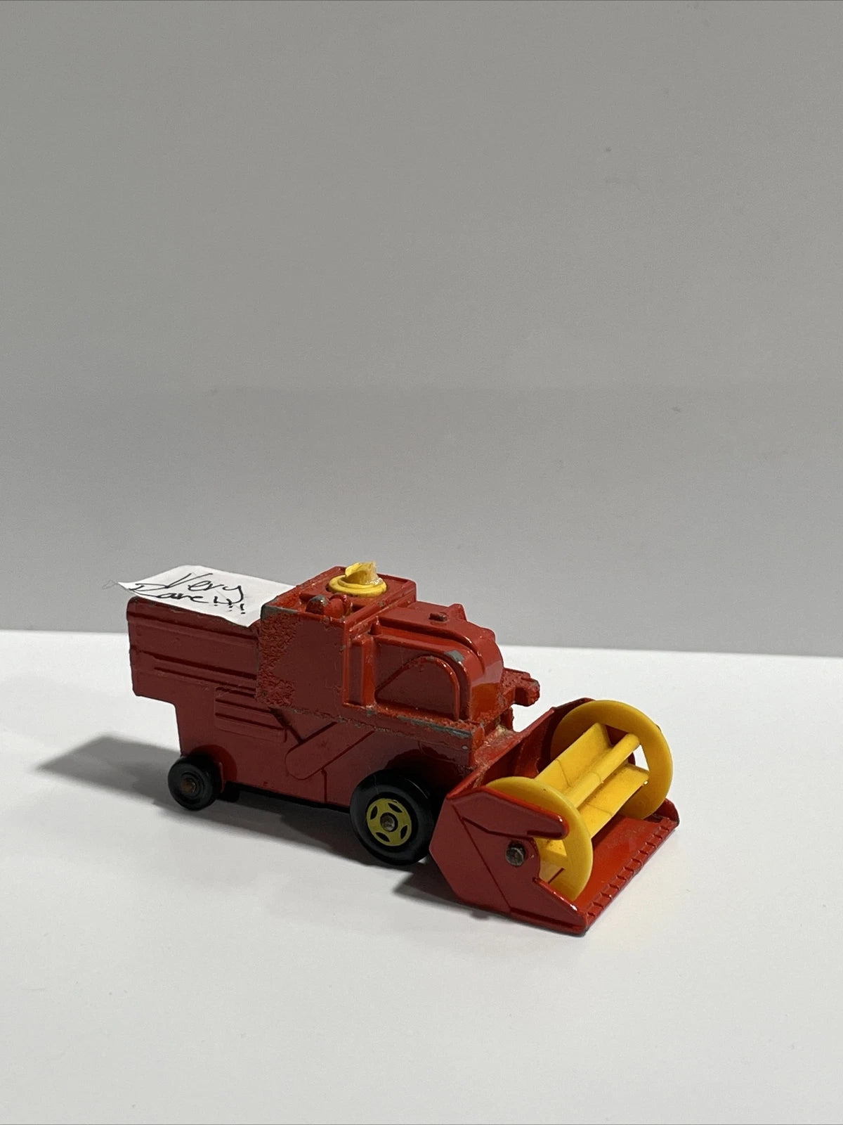 VINTAGE MATCHBOX NO. 51 COMBINE HARVESTER, SUPERFAST VERSION, 1977 yellow wheels