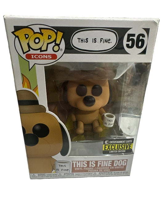 Funko Pop! This is Fine Dog This is Fine Dog Entertainment Earth Exclusive #56