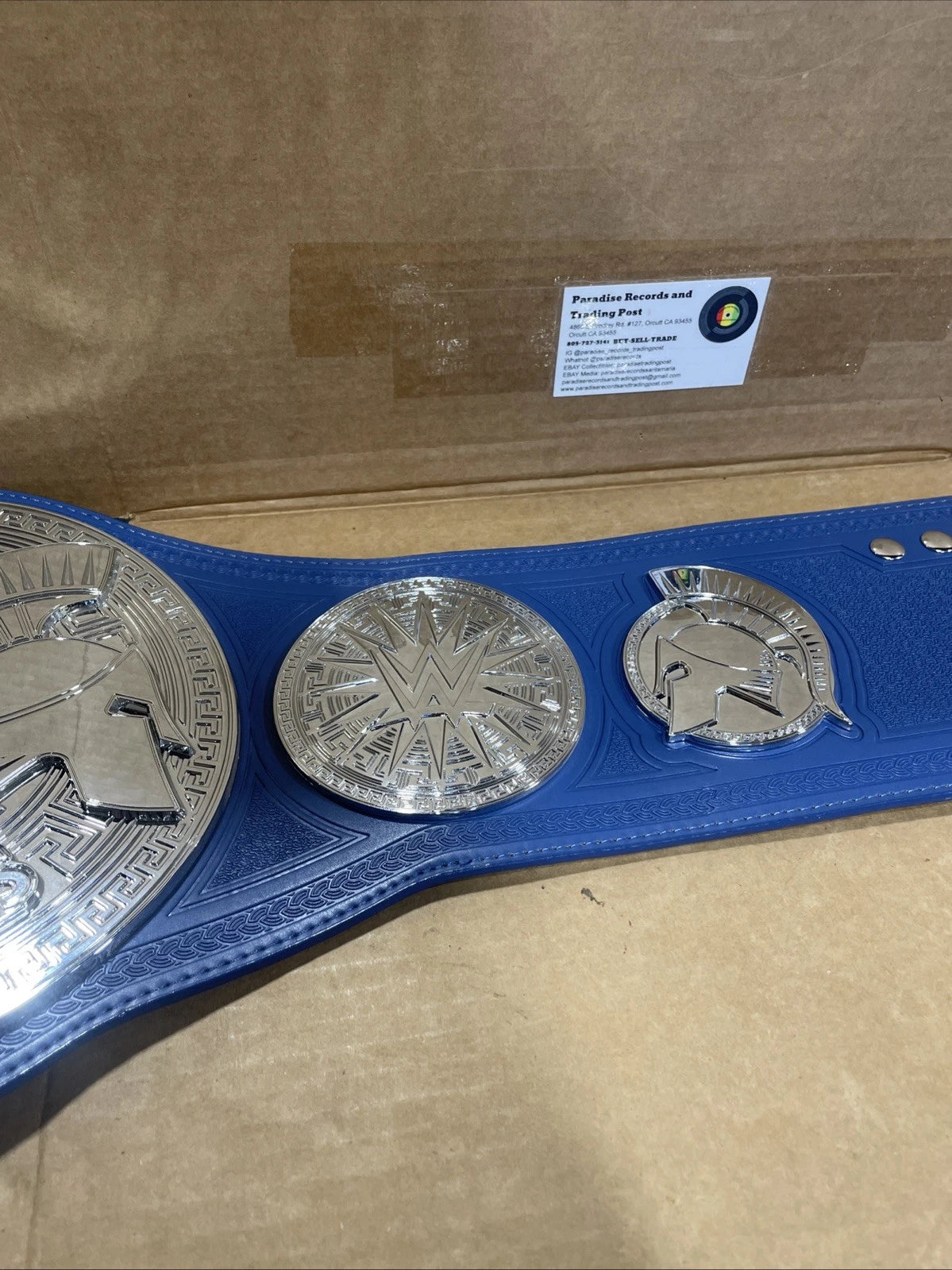 WWE Mens Smackdown Tag Team Championship Commemorative Belt Blue Leather Strap