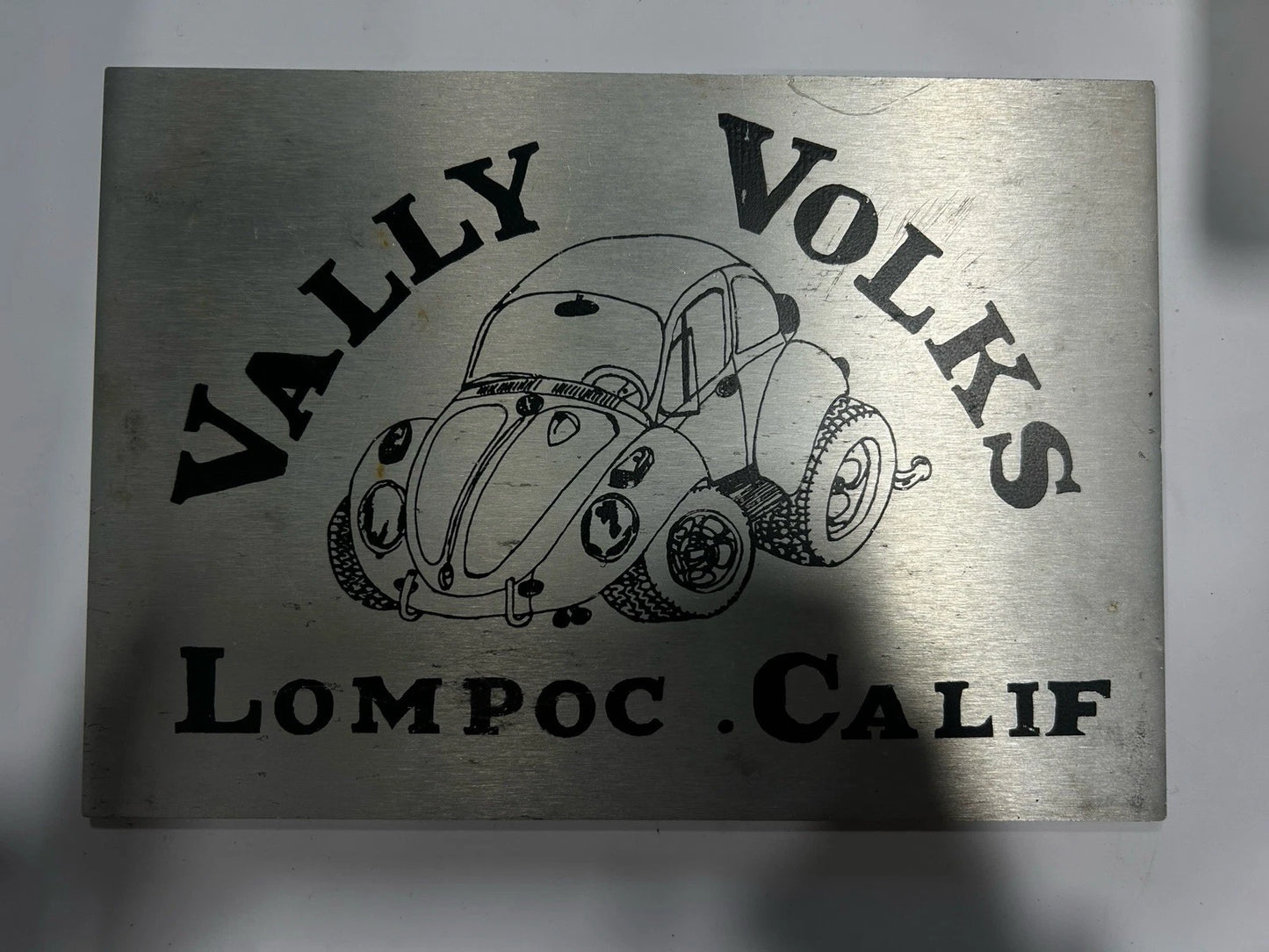 Valley Volks Lompoc Calif. Car Plaque