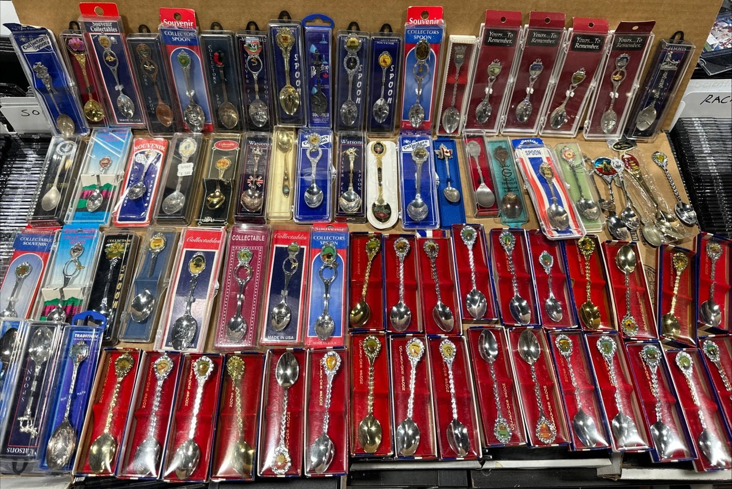 77x SOUVENIR SPOONS FLATWARE SILVERPLATE LOT VINTAGE CRAFT REUSE REPURPOSE