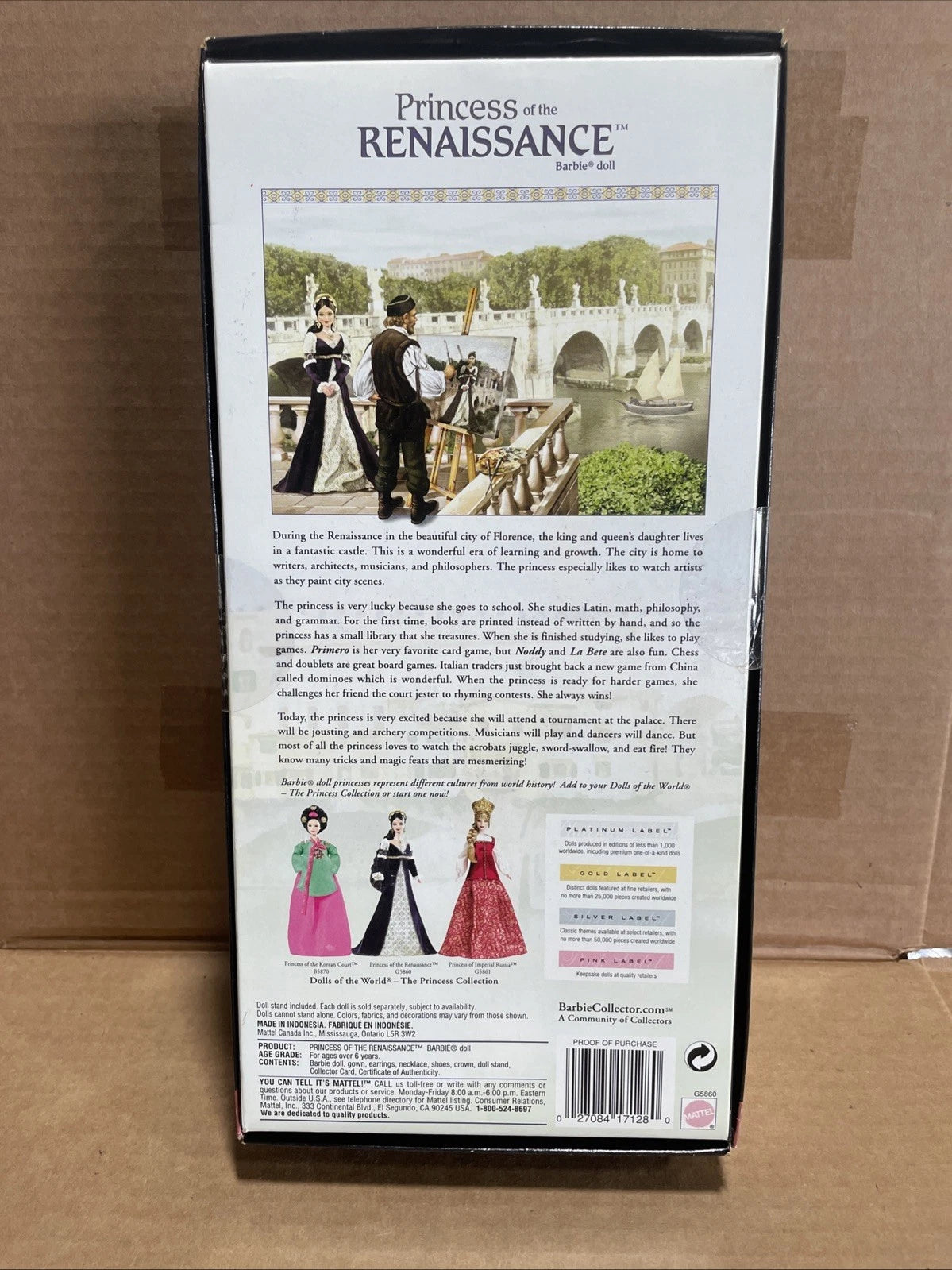 Mattel Barbie Dolls of the World 25th Anniversary Princess of the Renaissance