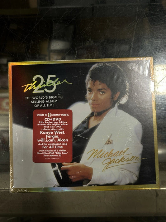MICHAEL JACKSON - THRILLER CD + DVD (25th ANNIVERSARY) [NEW SEALED] W/ SLIP CASE