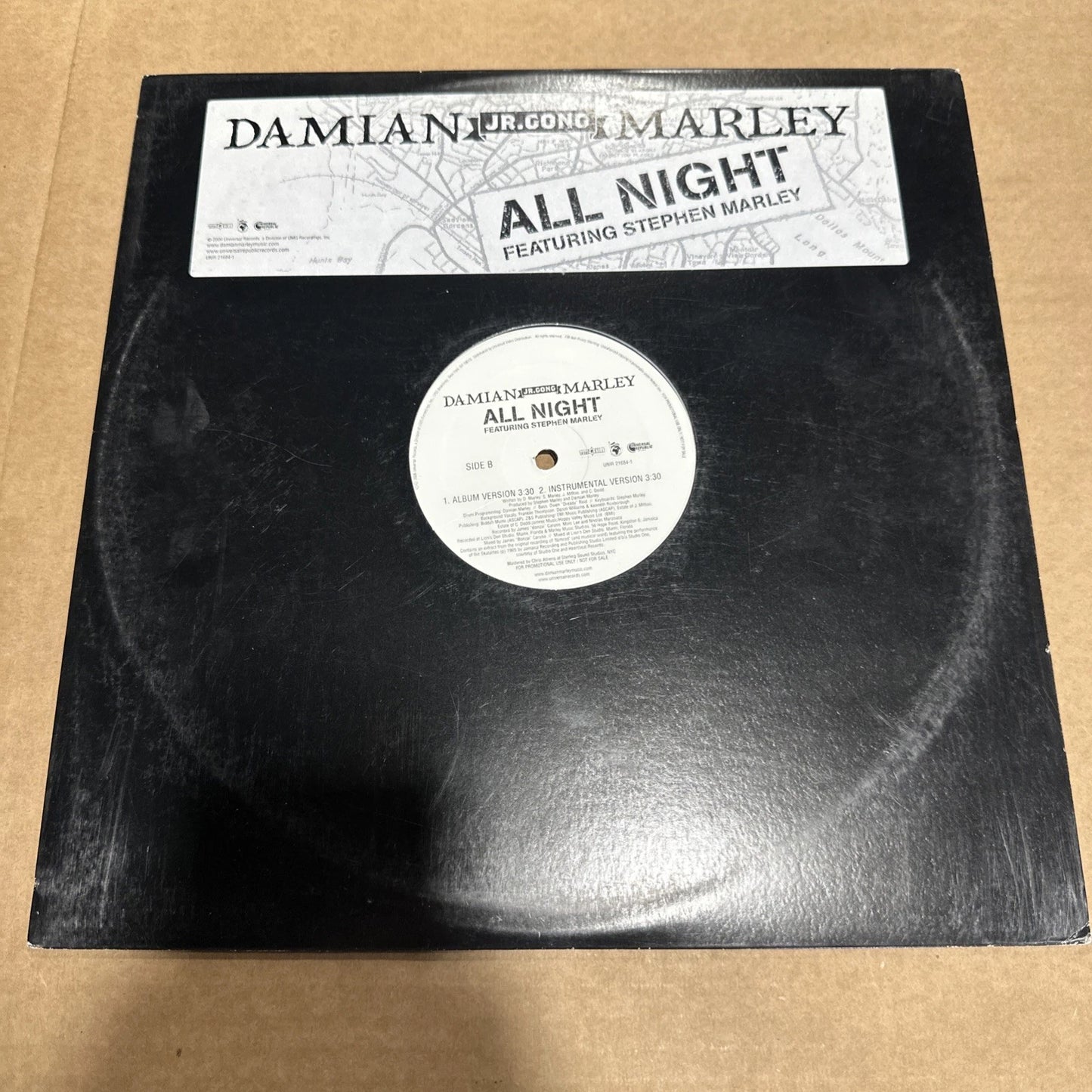DAMIAN JR GONG MARLEY Stephen Marley All Night PROMO 12" SINGLE EX/NM REGGAE SKA