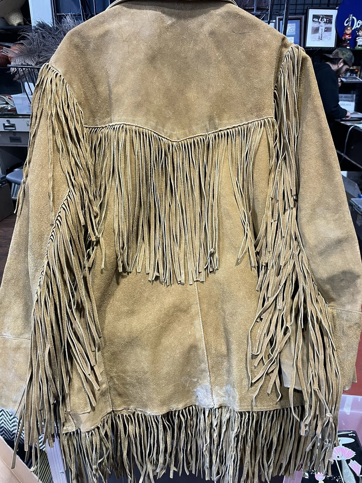 VTG 70s Suede Leather Fringe Jacket - Size M/L