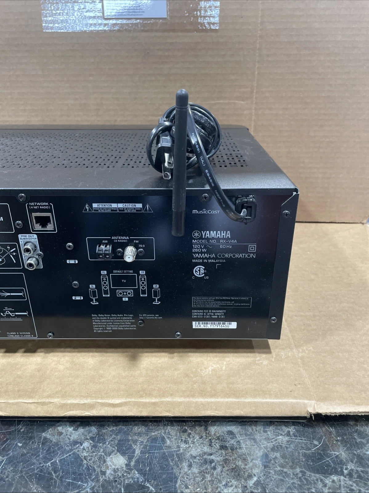 Yamaha RX-V4A 5.2 Channel AV Receiver Bluetooth MusicCast HDMI 4K – Excellent