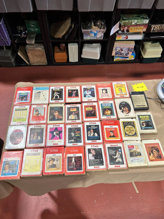 HUGE Lot of 30+ ELVIS PRESLEY 8 Track Tapes UNTESTED