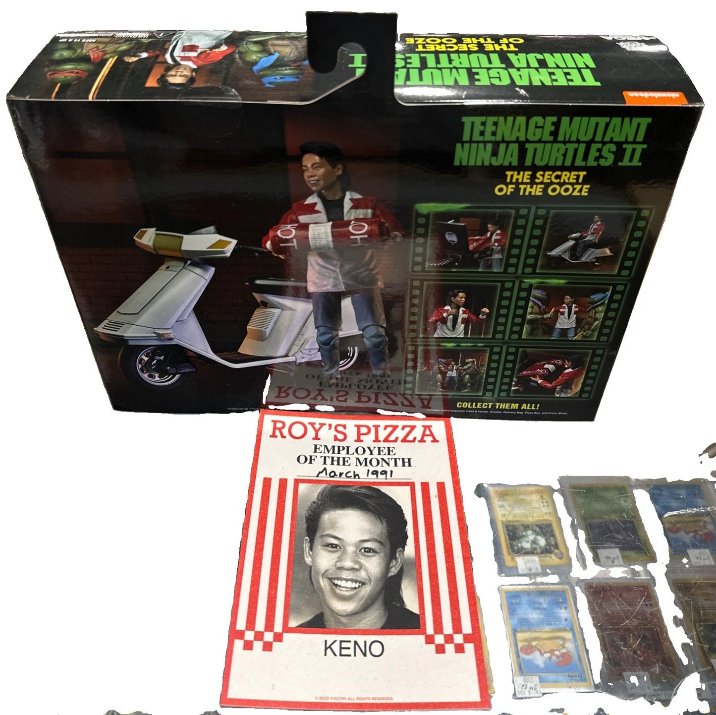 NECA SDCC 2023- TMNT II: The Secret of the Ooze Figure & Roy's Pizza Box