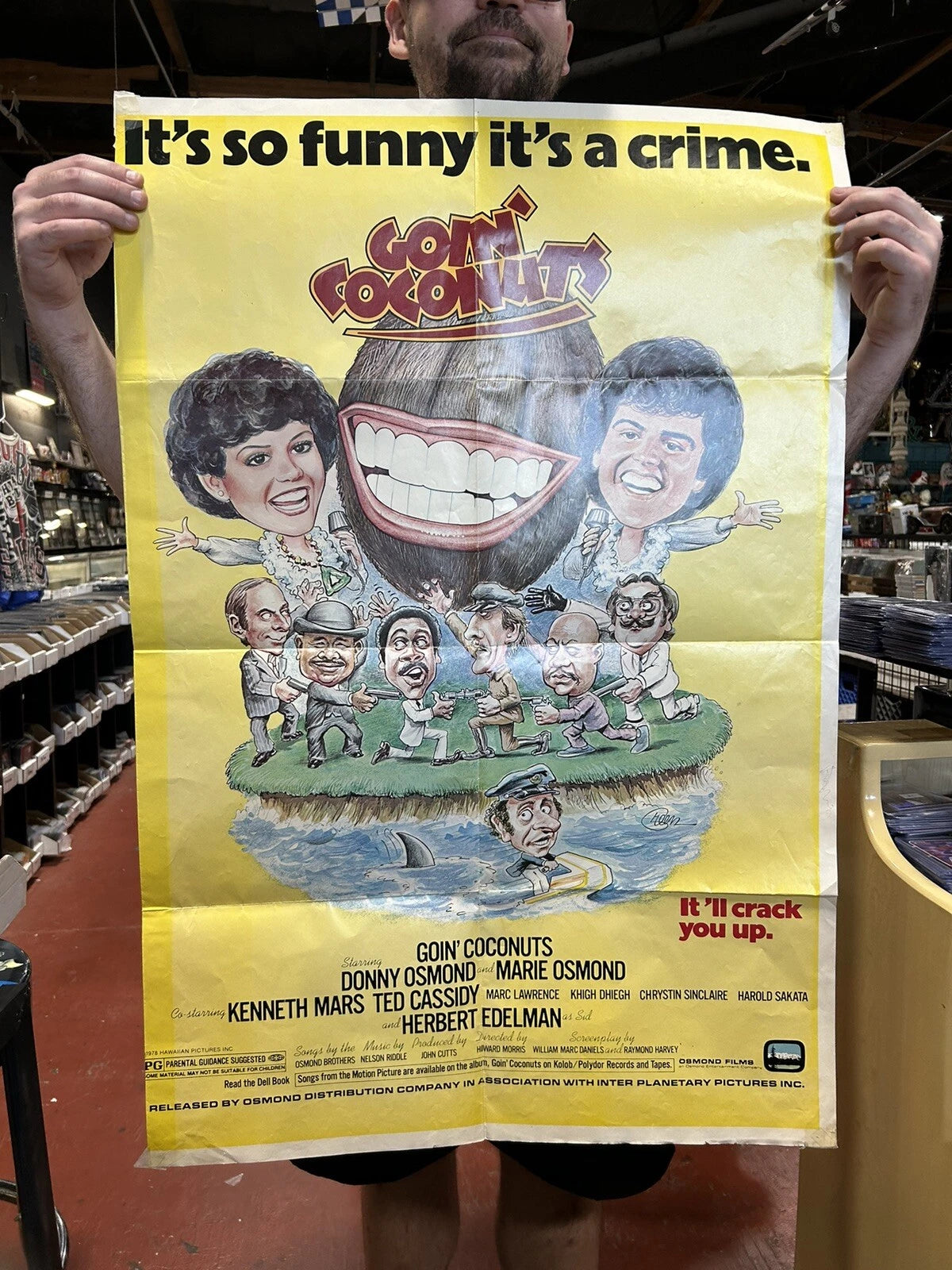 GOIN' COCONUTS 1 SHEET MOVIE POSTER DONNY MARIE OSMOND TED CASSIDY HAROLD SAKATA