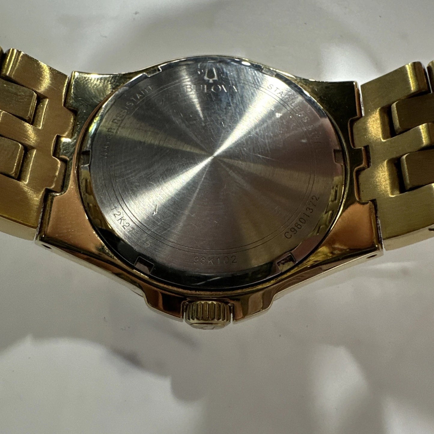 Bulova 98k102 Crystal Accented Stainless Steel Gold Tone Date Men's Watch