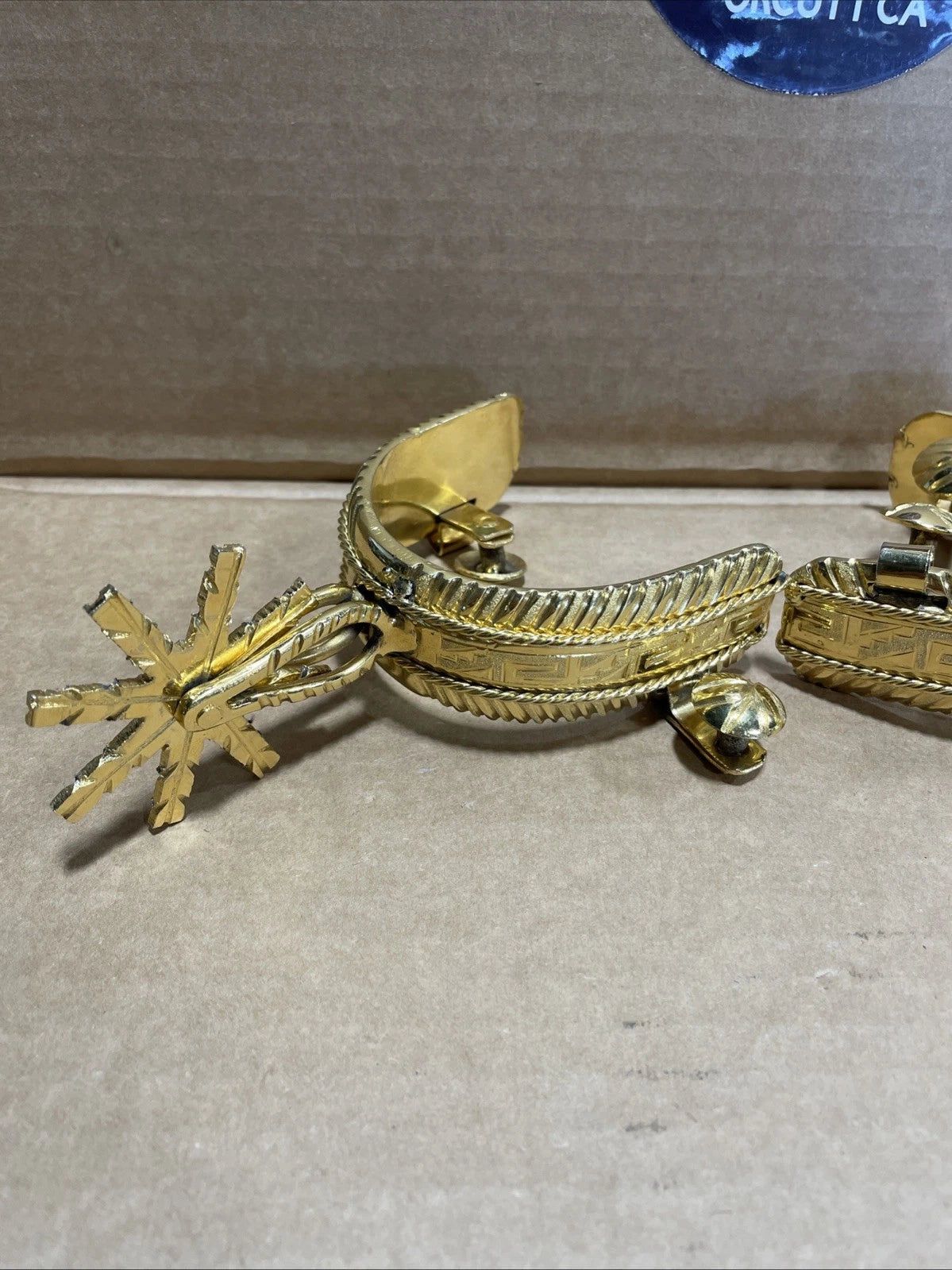 Vintage Mexican Spurs Goldplated Stainless Steel Great Condition Unique