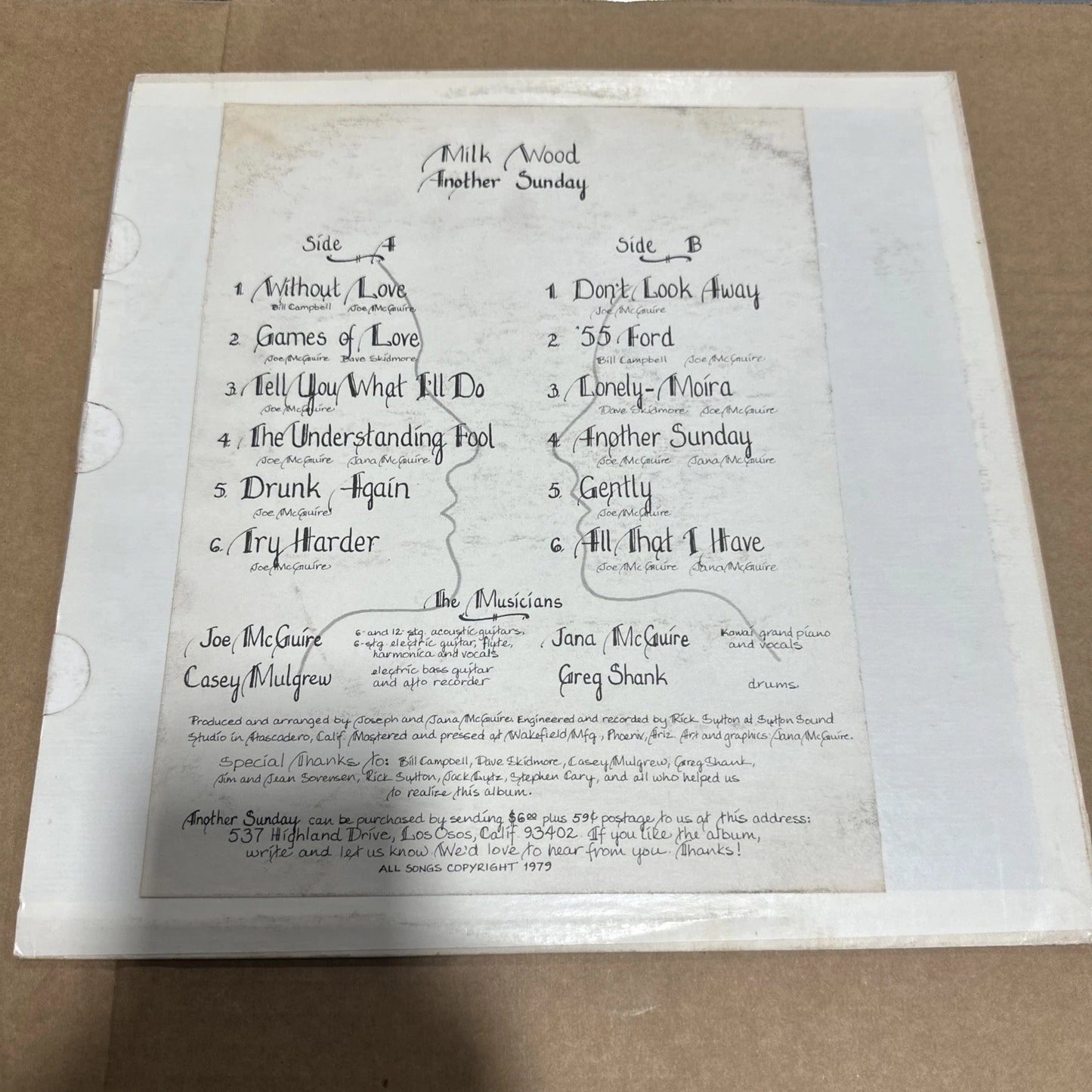 Rare Vinyl Record Milk Wood - Another Day 1976 Pressing Signature VG