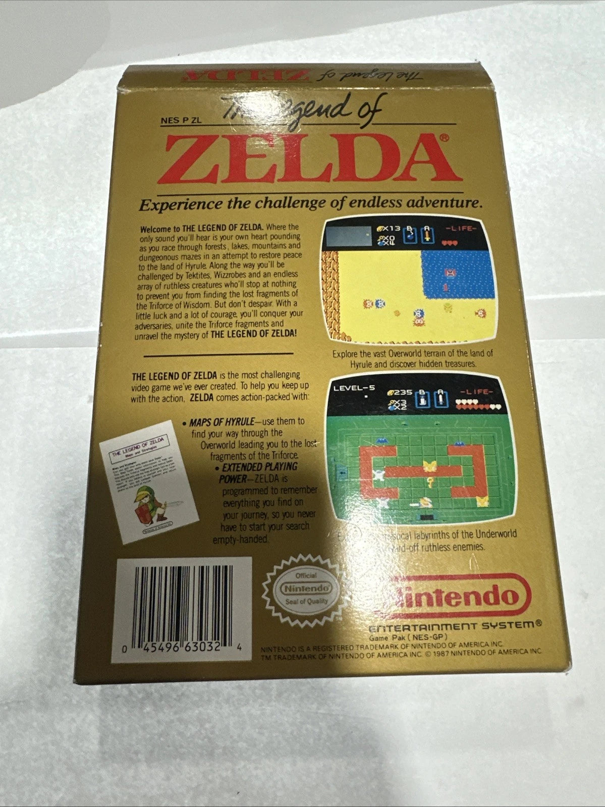 The Legend of Zelda New Nintendo NES Factory Gold Label 1987 SEALED MAP