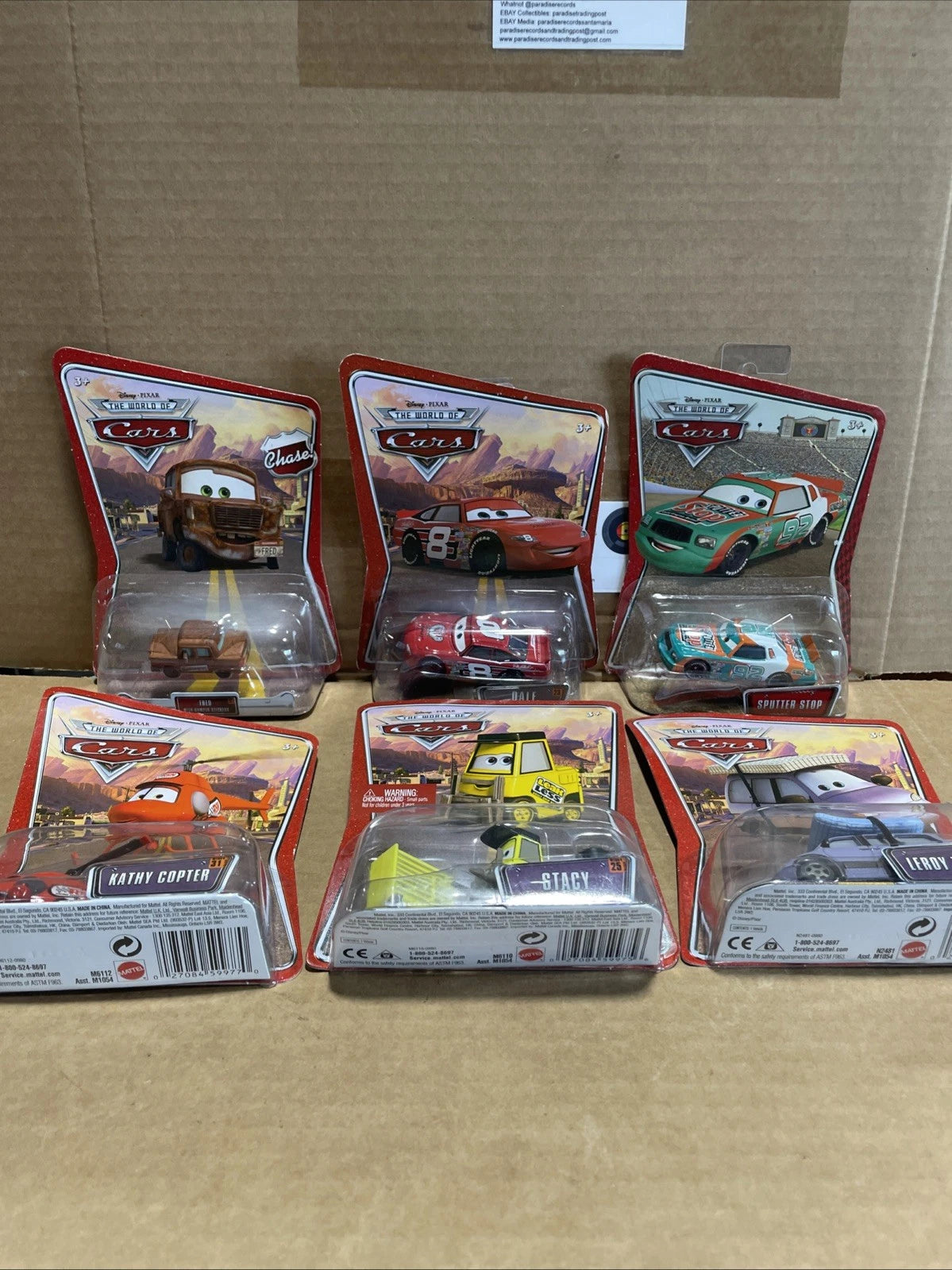 Disney Pixar World of Cars Movie Lot Of 6 Leroy Dale Sputter Fred Kathy Stacy