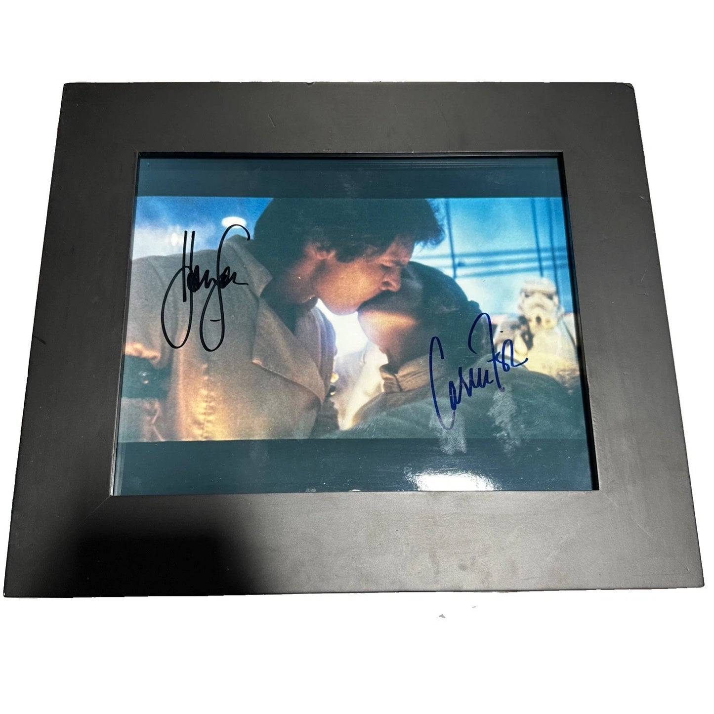 Harrison Ford, Carrie Fisher Signed 8x10" (STAR WARS) Original Autographs + COA