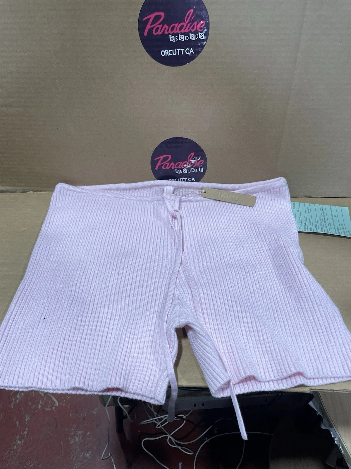 Skims Knit Foldover Short Baby Pink
