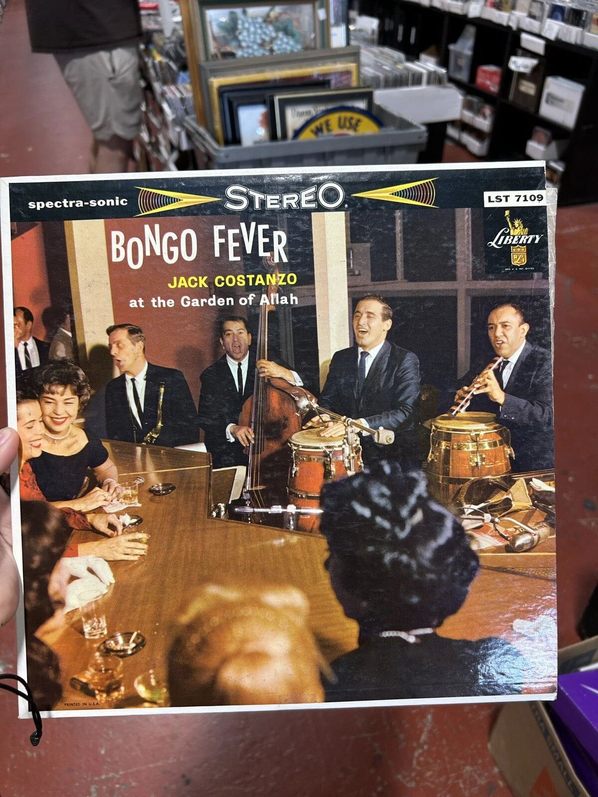 Jack Costanzo Bongo Fever At The Garden Of Allah Stereo LST 7109 promo label nm
