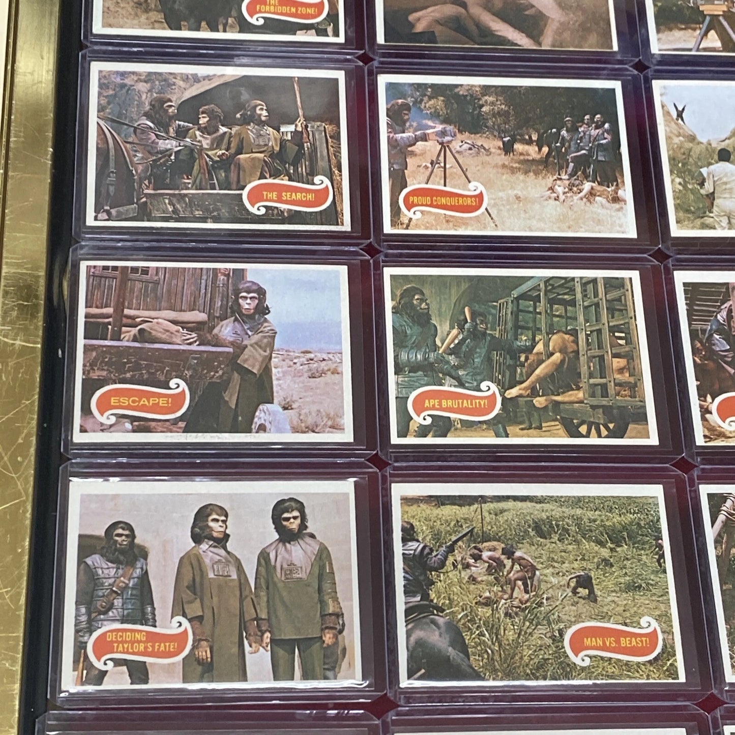 43 VTG. 1967 Planet Of The Apes Trading Cards (Sleeved & Top-Loaded) GREEN BACK!