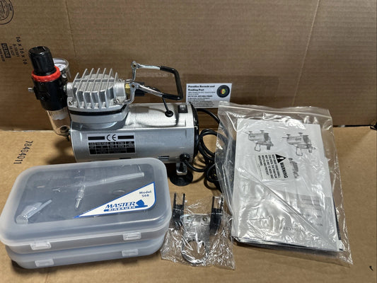 CE Model No. TC-20 Airbrush Compressor with Air Hose Tested With Brushes