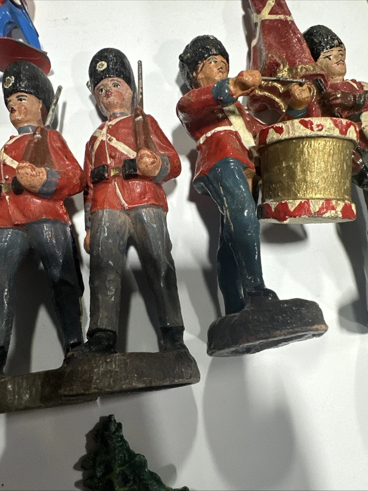 Vtg Elastolin of Danish Soldiers Red Coat Figures Palace Lot 1930s
