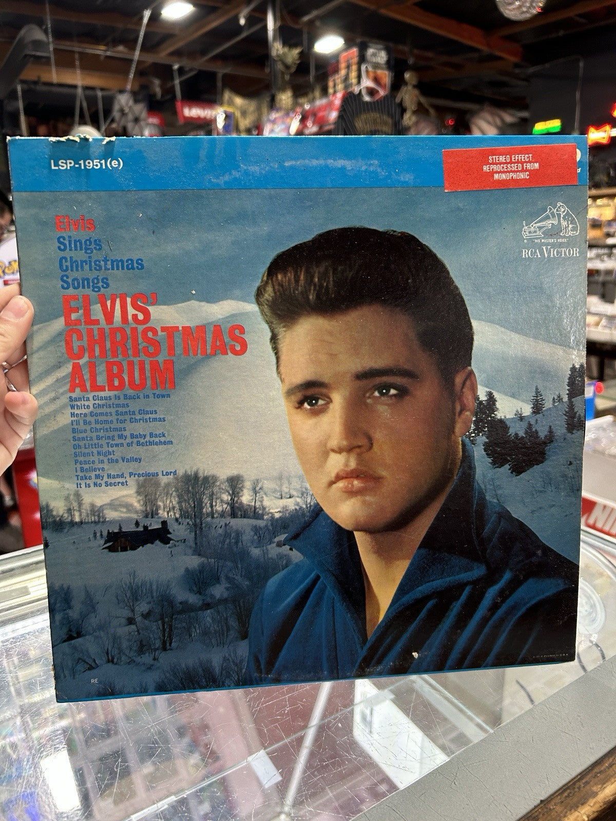 ELVIS PRESLEY LP LSP-1951 CHRISTMAS ALBUM RARE FLAT LBL WHITE TOP STEREO