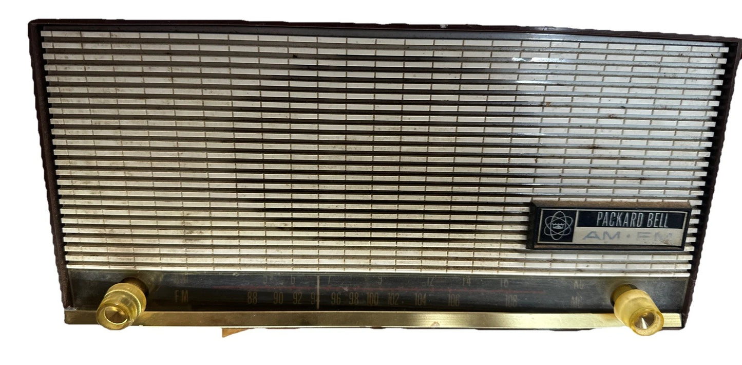 Vintage Packard Bell Speaker AM/FM Radio FOR PARTS STATIC
