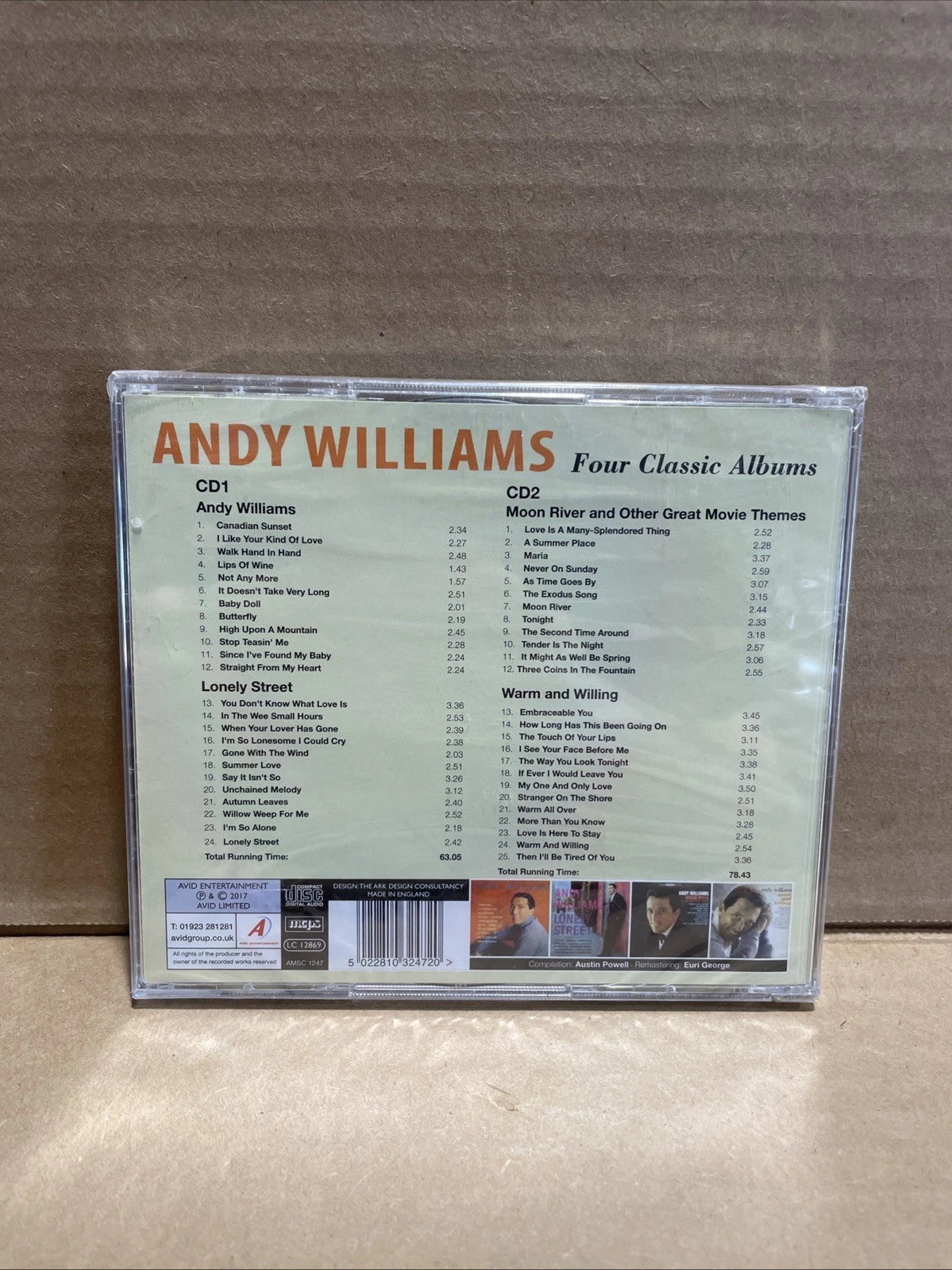 Andy Williams / Lonley Street / Moon River by Williams, Andy (CD, 2017)