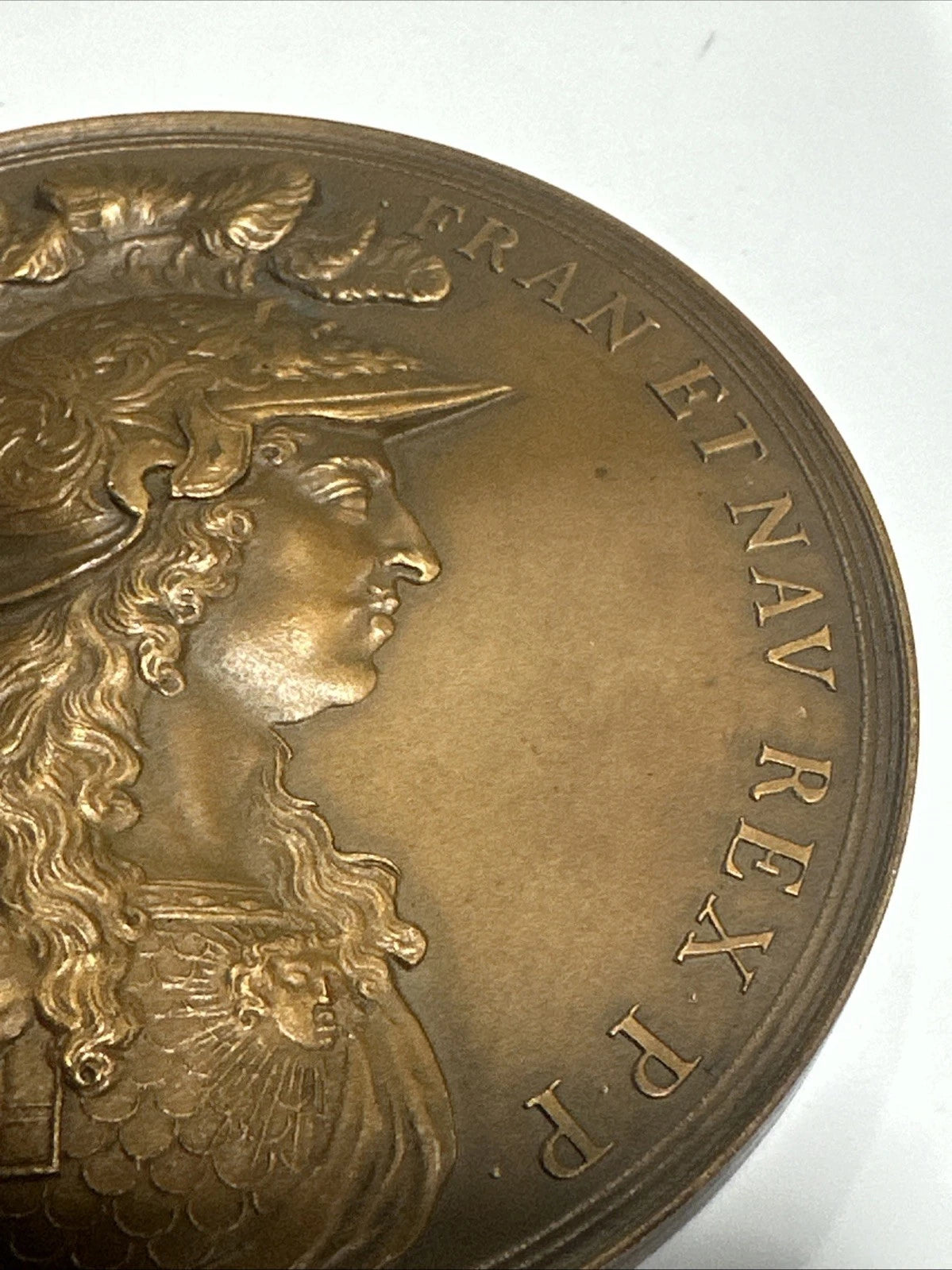 1800-1900AD Restrike of 1674 Dated FRANCE King LOUIS XIV Huge 3 1/4 Inch Medal