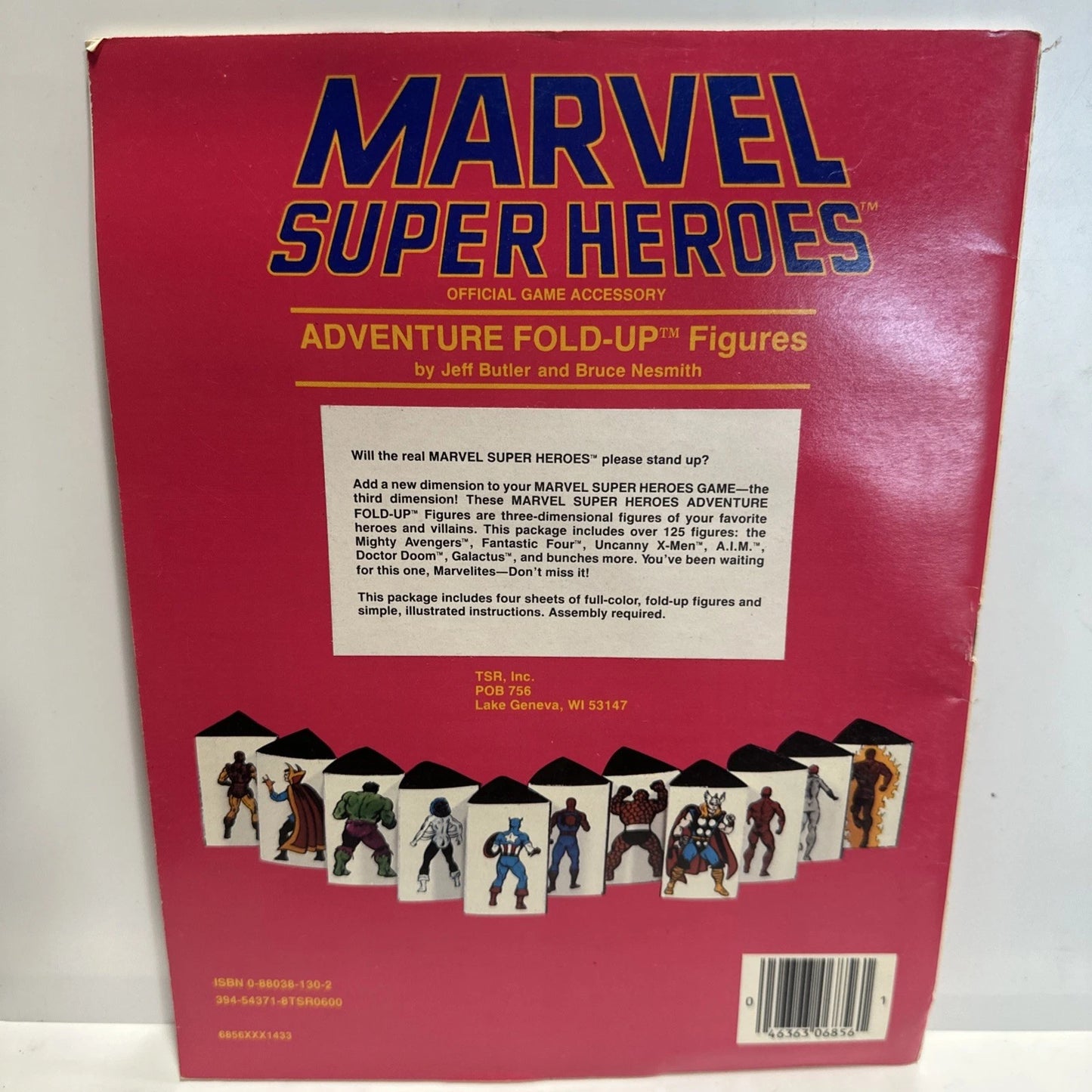 1984 MARVEL SUPER HEROES GAME ACCESSORY FOLD-UP FIGURES TSR 6856 Never Used!