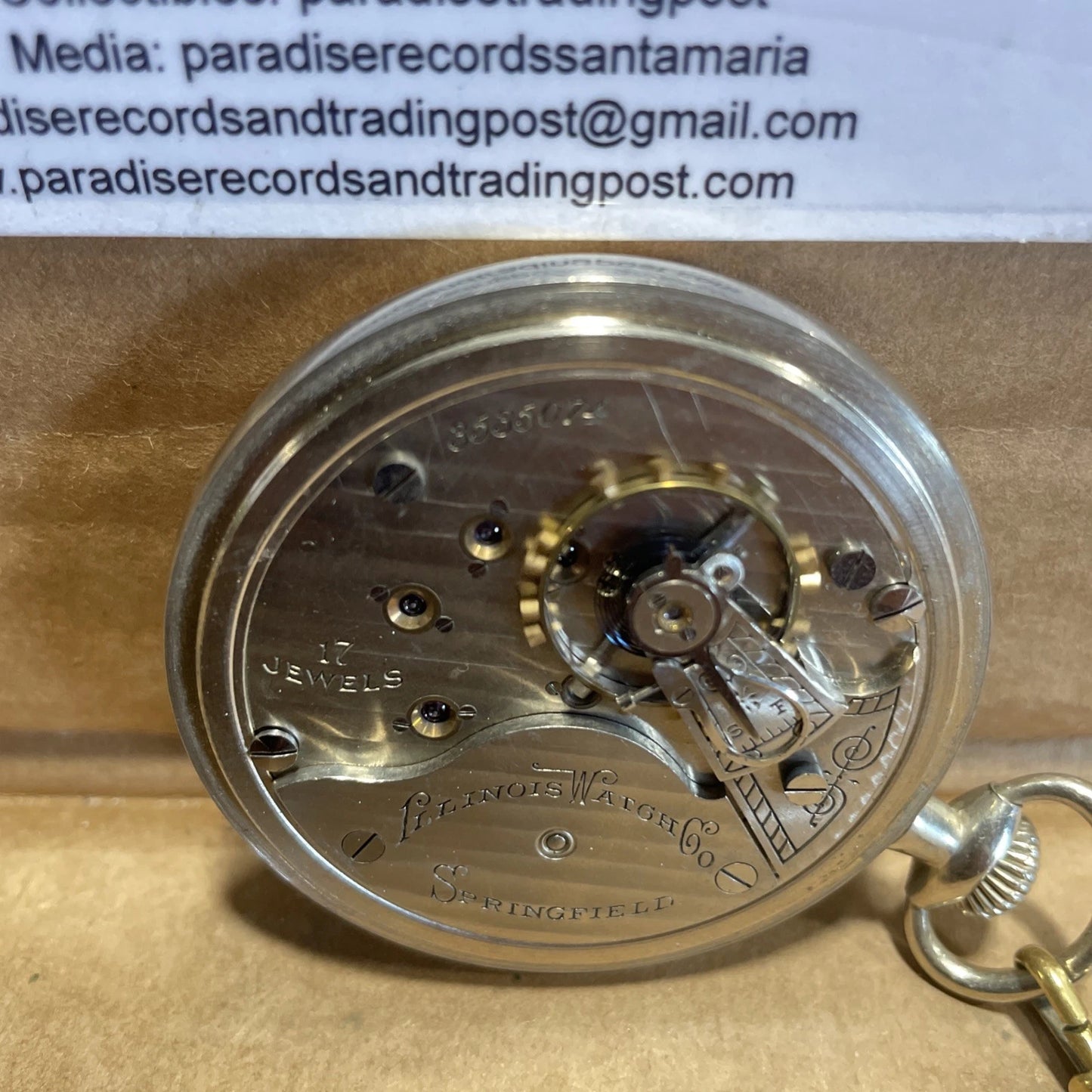 Illinois Springfield Watch Company Pocket Watch 17 Jewels #3535074