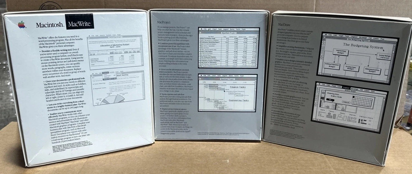 Apple Macintosh MacProject M0525 MacDraw M0526 Macintosh MacWrite M0535 READ