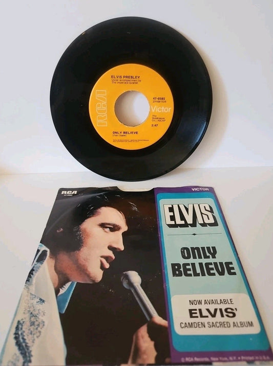 ELVIS PRESLEY Only Believe/Life 45 RPM RCA 47-9985 1971 Original Sleeve
