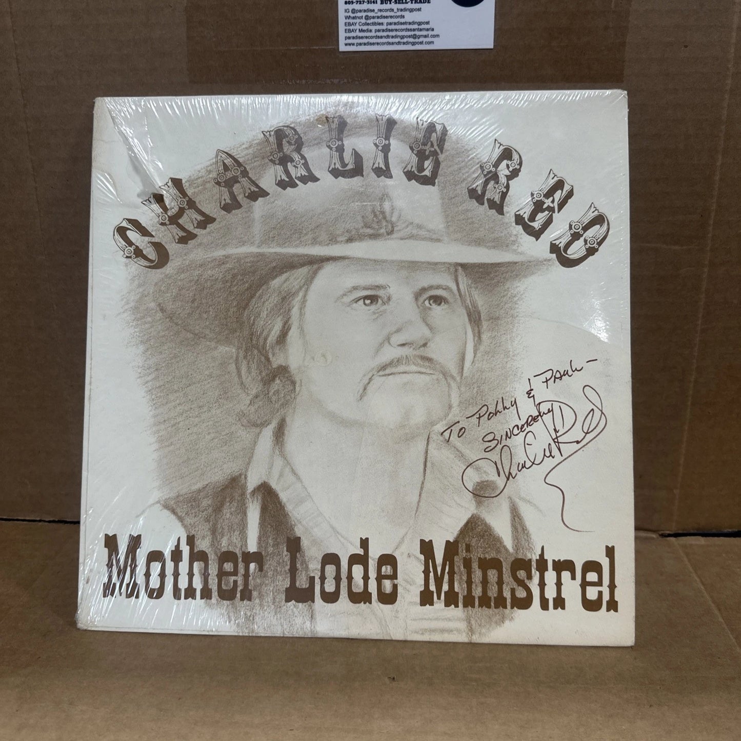 CHARLIE RED - MOTHER LODE MINSTREL - VINYL RECORD LP SIGNED