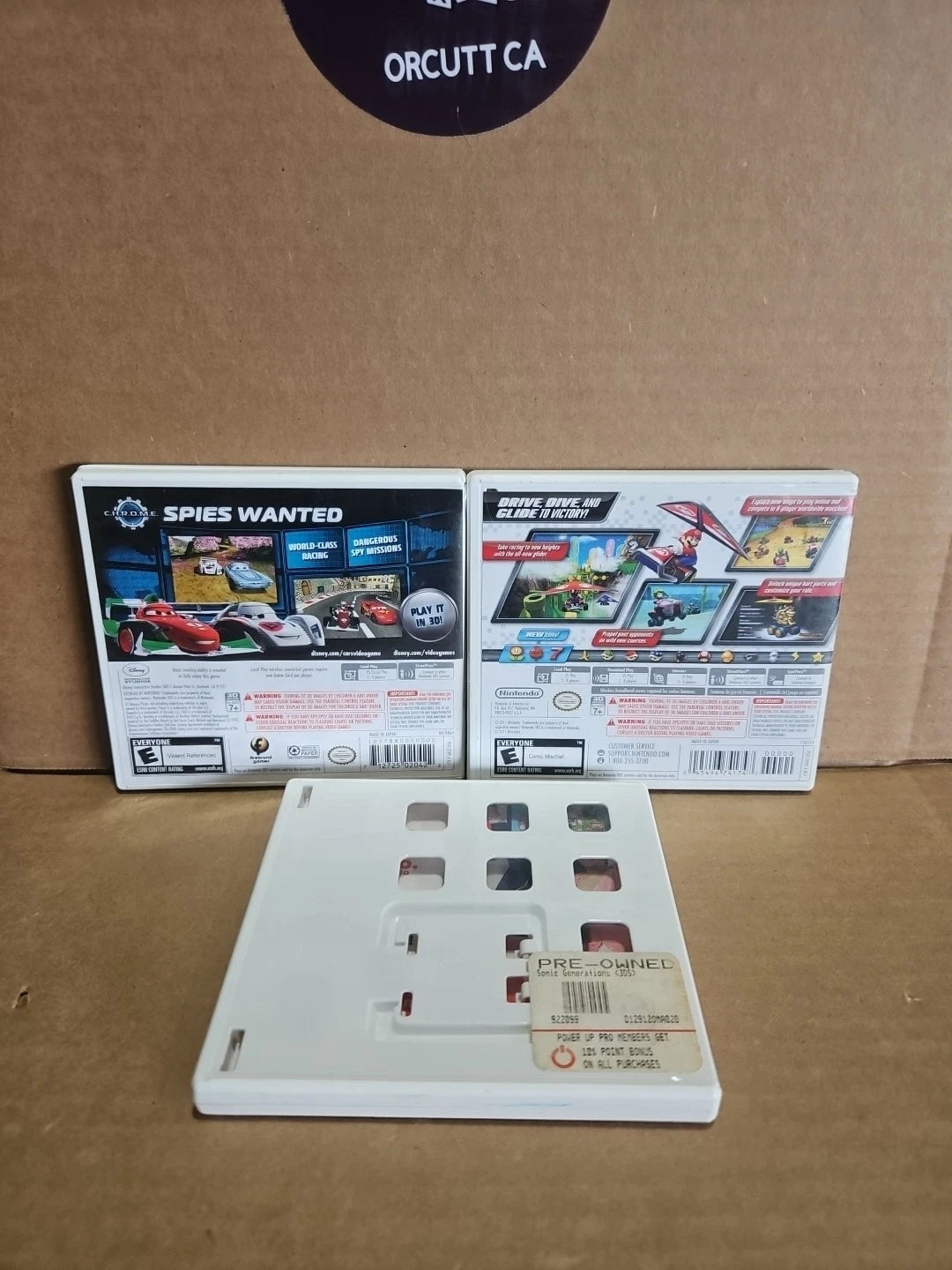 Nintendo 3DS EMPTY Case Lot Of 3 Mario Kart Cars 2 Sonic Generations