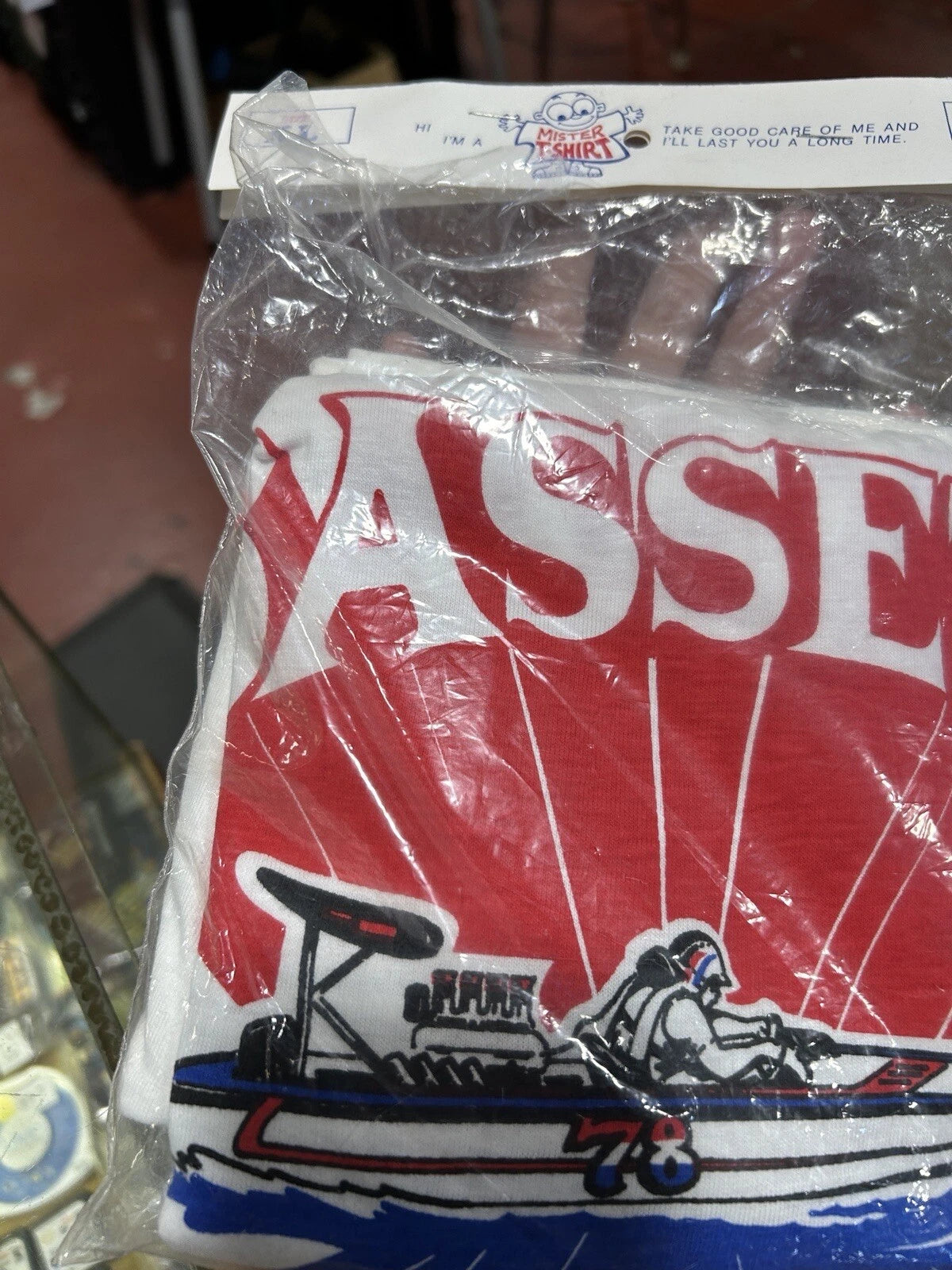 Mister T Shirt Rare 1970’s T Shirt Made in Pasadena Racing shirt Size XL