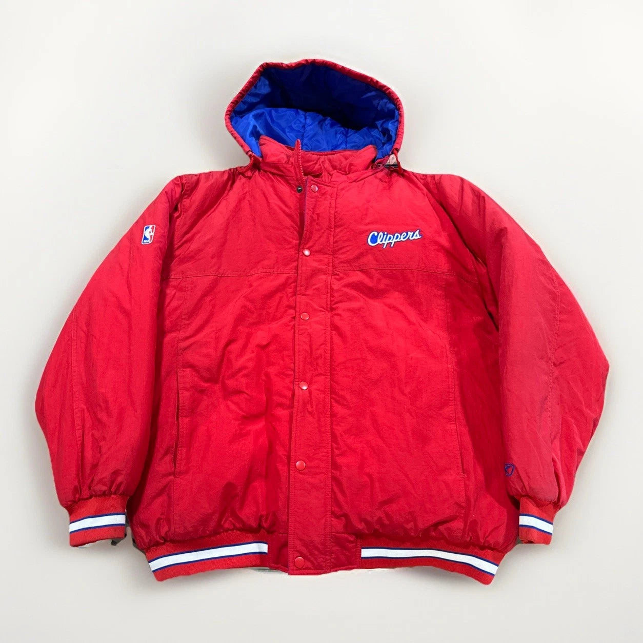 Vintage Reebok LA Clippers Red Embroidered Varsity Jacket Youth X-Large Bomber