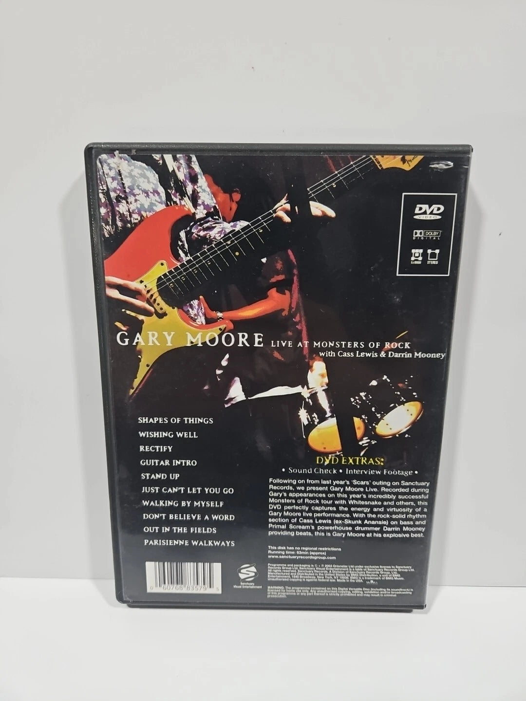 Gary Moore Live At Monsters Of Rock Like New DVD 2003