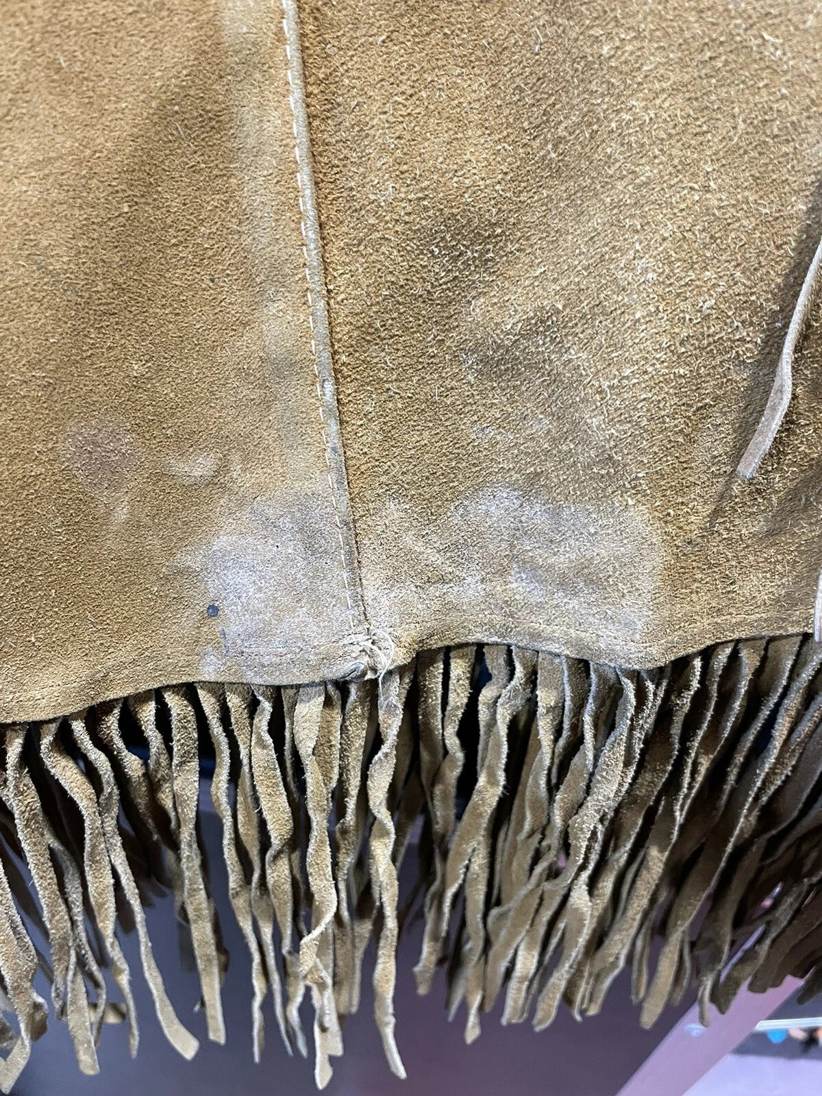 VTG 70s Suede Leather Fringe Jacket - Size M/L