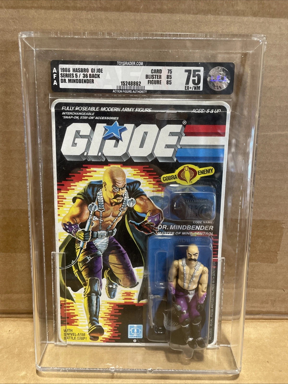 GI Joe DR. MINDBENDER 1986 AFA 75 MOC Vintage Factory Sealed Action Figure