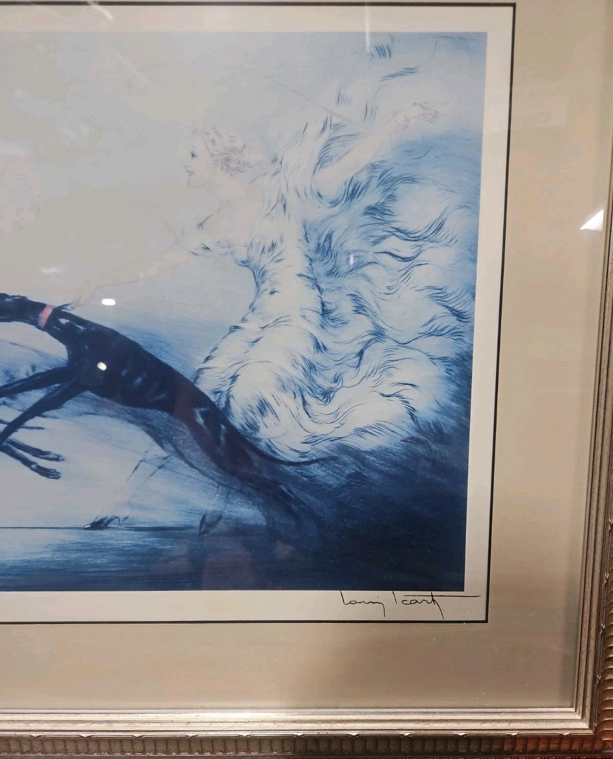 Louis Icart " Speed II " Etching Print Signed Rare Vintage 30x24
